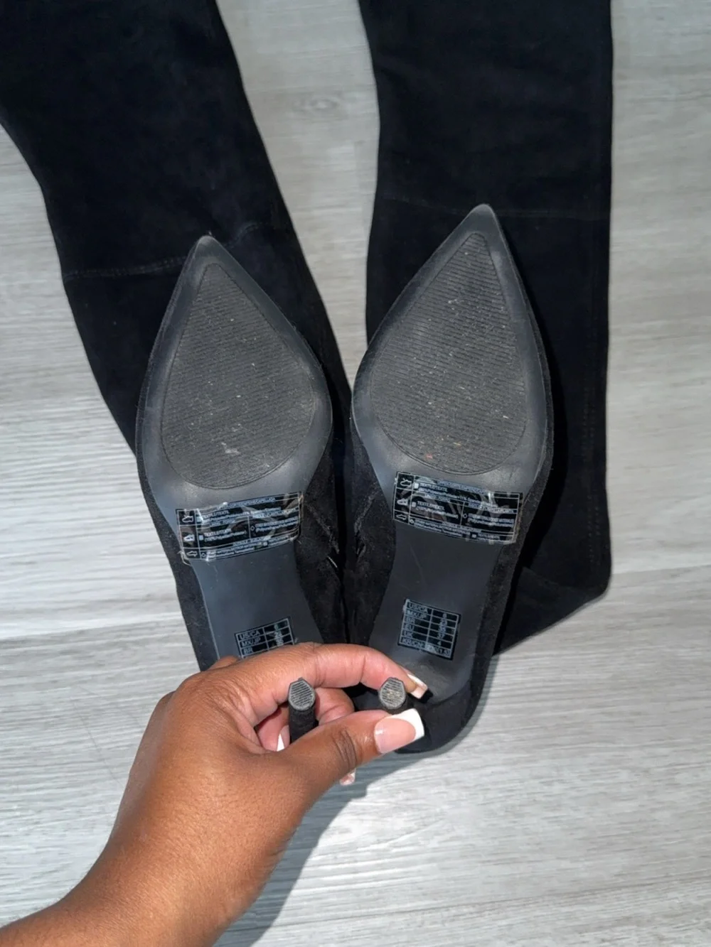 Black Thigh High Stiletto Boots